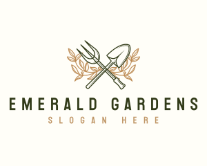 Gardening Landscaping Shovel logo design