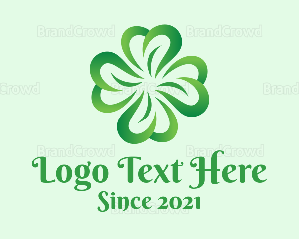 Green Four Leaf Clover Logo