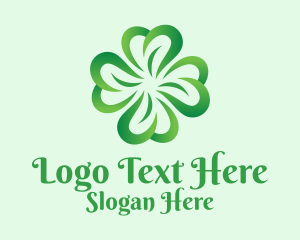 Green Four Leaf Clover Logo