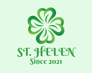 Green Four Leaf Clover logo design