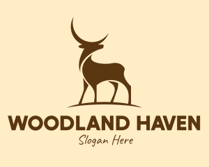 Woodland - Wild Moon Deer logo design