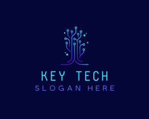 Tech Circuit Tree logo design