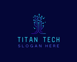 Tech Circuit Tree logo design