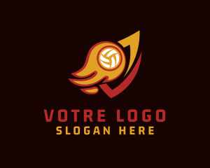 Volleyball Flame Athlete Logo