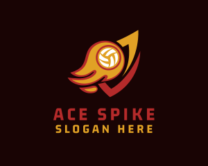 Volleyball - Volleyball Flame Athlete logo design