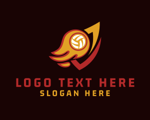 Sports Coach - Volleyball Flame Athlete logo design