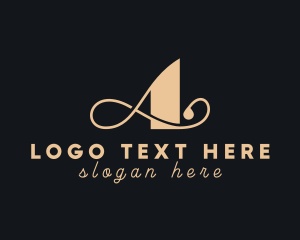Cursive Vintage Letter A  logo design