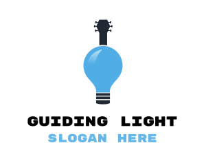 Light Bulb Guitar logo design