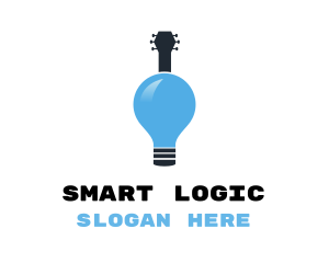 Logic - Light Bulb Guitar logo design