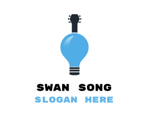 Light Bulb Guitar logo design