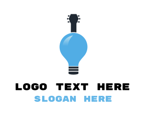 Idea - Light Bulb Guitar logo design