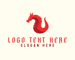 Heraldic - Dragon Creature Monster logo design