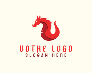 Fiction - Dragon Creature Monster logo design