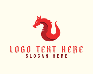 Online Gaming - Dragon Creature Monster logo design