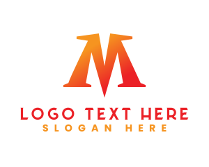 Initial - Gradient Sharp M logo design