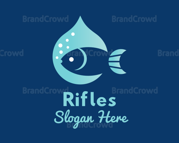 Fish Water Drop Logo