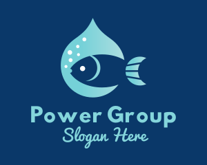 Marine - Fish Water Drop logo design
