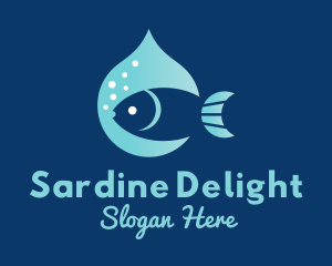 Fish Water Drop logo design