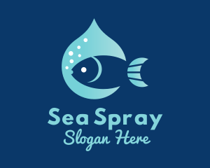 Fish Water Drop logo design