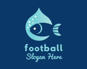 Ocean - Fish Water Drop logo design
