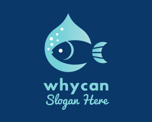 Fisherman - Fish Water Drop logo design
