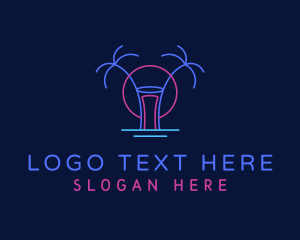 Lounge - Neon Summer Nightlife logo design