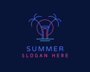 Neon Summer Nightlife logo design