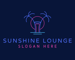 Neon Summer Nightlife logo design