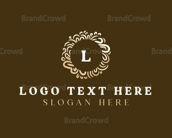 Gold Floral Wreath Logo