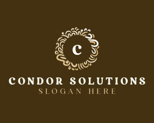 Gold Floral Wreath logo design