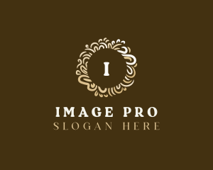 Gold Floral Wreath logo design