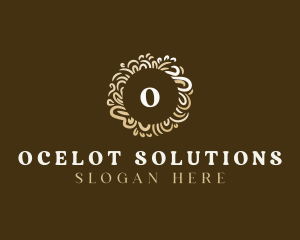 Gold Floral Wreath logo design