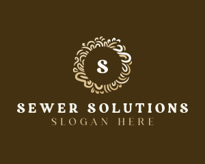 Gold Floral Wreath logo design