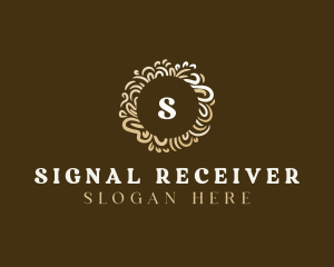 Gold Floral Wreath logo design