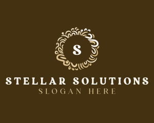 Gold Floral Wreath logo design