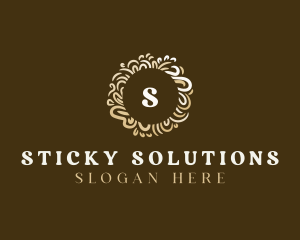 Gold Floral Wreath logo design