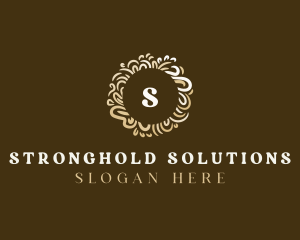 Gold Floral Wreath logo design