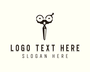 Haircut Scissor Barbershop logo design