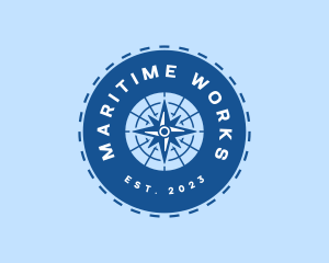 Nautical Navigation Compass logo design