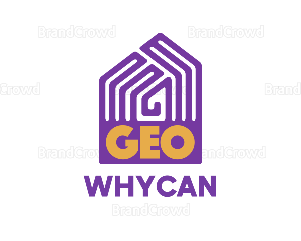 Violet Geo Pattern House Logo