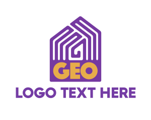 Town - Violet Geo Pattern House logo design