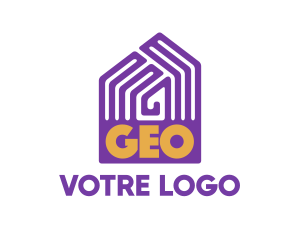 Violet Geo Pattern House logo design