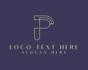 Perfumery - Geometric Monoline Letter P logo design