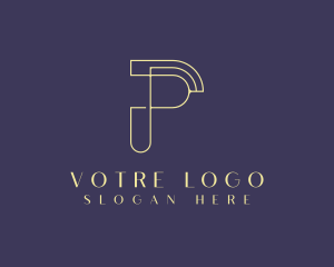 High End - Geometric Monoline Letter P logo design