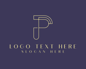 Attorney - Geometric Monoline Letter P logo design