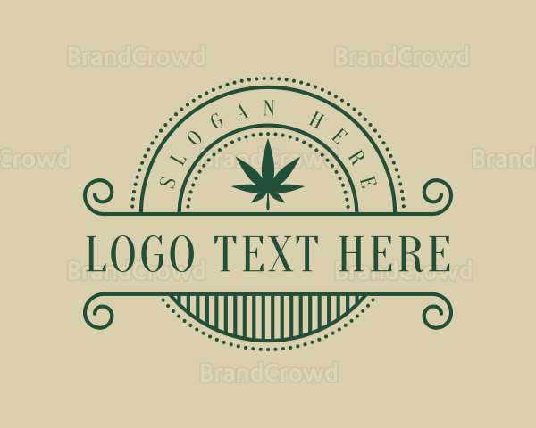 Elegant Marijuana Badge Logo