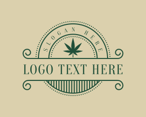 Hemp - Elegant Marijuana Badge logo design