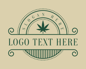 Therapeutic - Vintage Marijuana Badge logo design