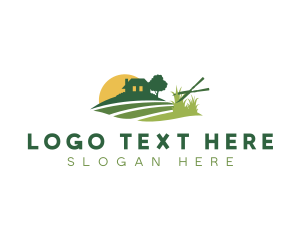 Gardening Shears Grass logo design