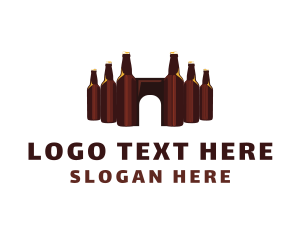 Booze - Beer Bottles Castle logo design